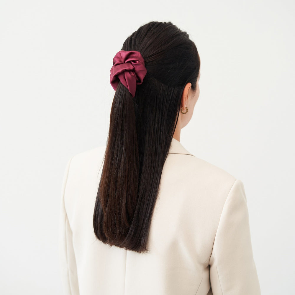 
                  
                    Silk hair scrunchie | MAROON
                  
                